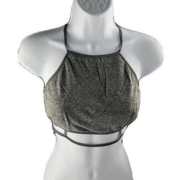 NWT LINE & DOT Charcoal Caged Wireless Bralette, charcoal, Size Large - Picture 1 of 7